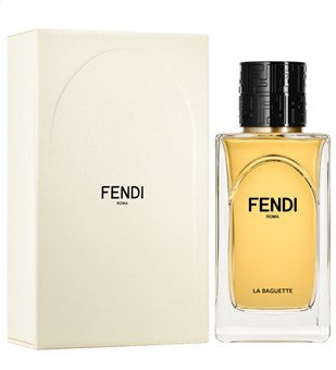 Fendi perfume bottle and packaging on a white background