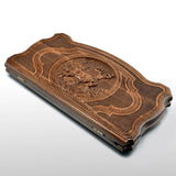 Backgammon carved wooden, model "Deer"