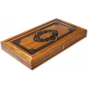 Backgammon carved wooden (oak), model "ND-001BL"