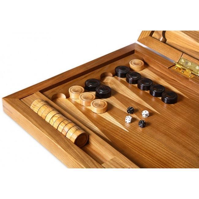 Backgammon carved wooden (oak), model "ND-001BL"