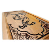 Backgammon carved wooden (oak), model "Lion"