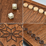 Backgammon carved wooden, model "Star"