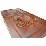 Backgammon carved wooden (oak), model "RND-102"