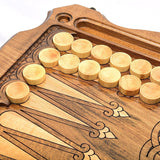 Backgammon carved wooden, model "Peter the Great"
