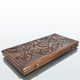 Backgammon carved wooden, model "Crown"