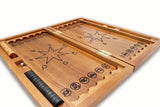 Backgammon carved wooden (oak), model "Twins"