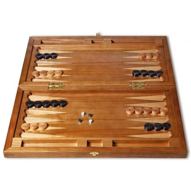 Backgammon carved wooden (oak), model "ND-002BL"